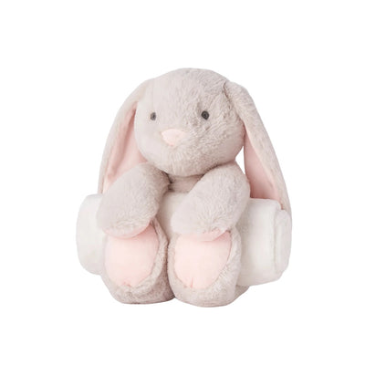 Elegant Baby Bunny Bedtime Huggie Plush Toy with Blanket