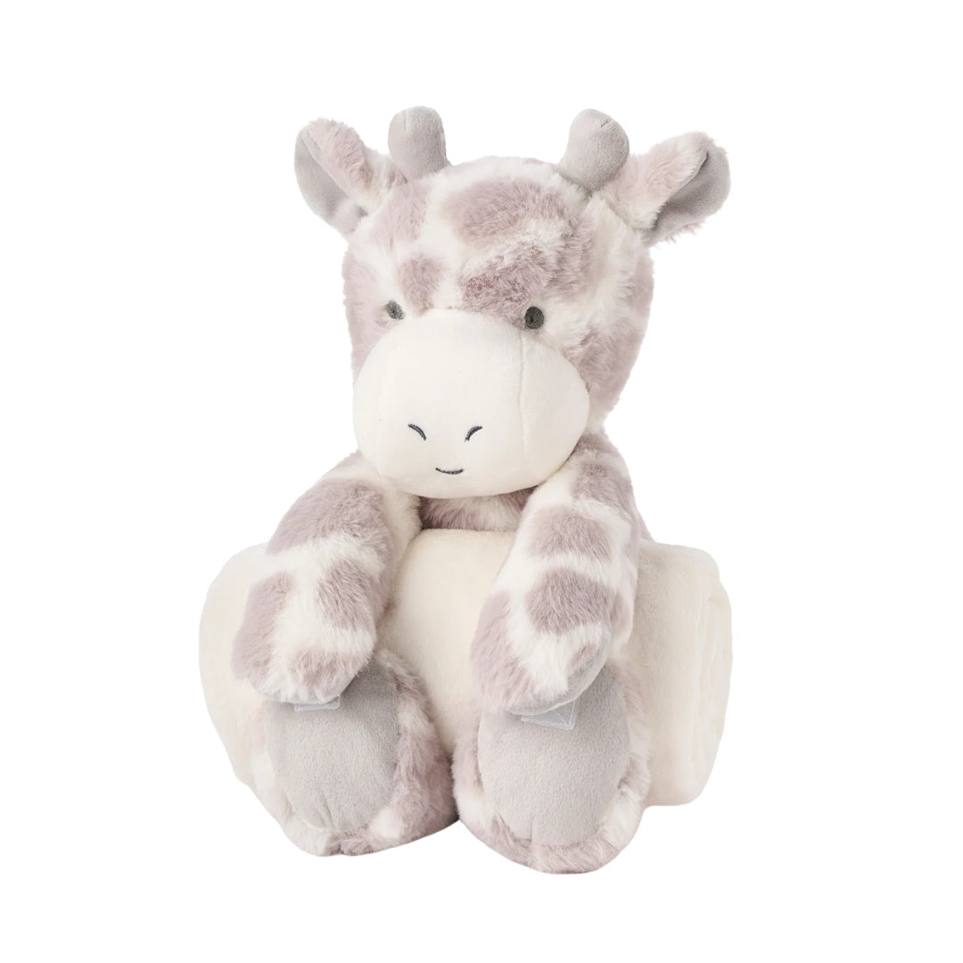Elegant Baby Giraffe Bedtime Huggie Plush Toy with Blanket
