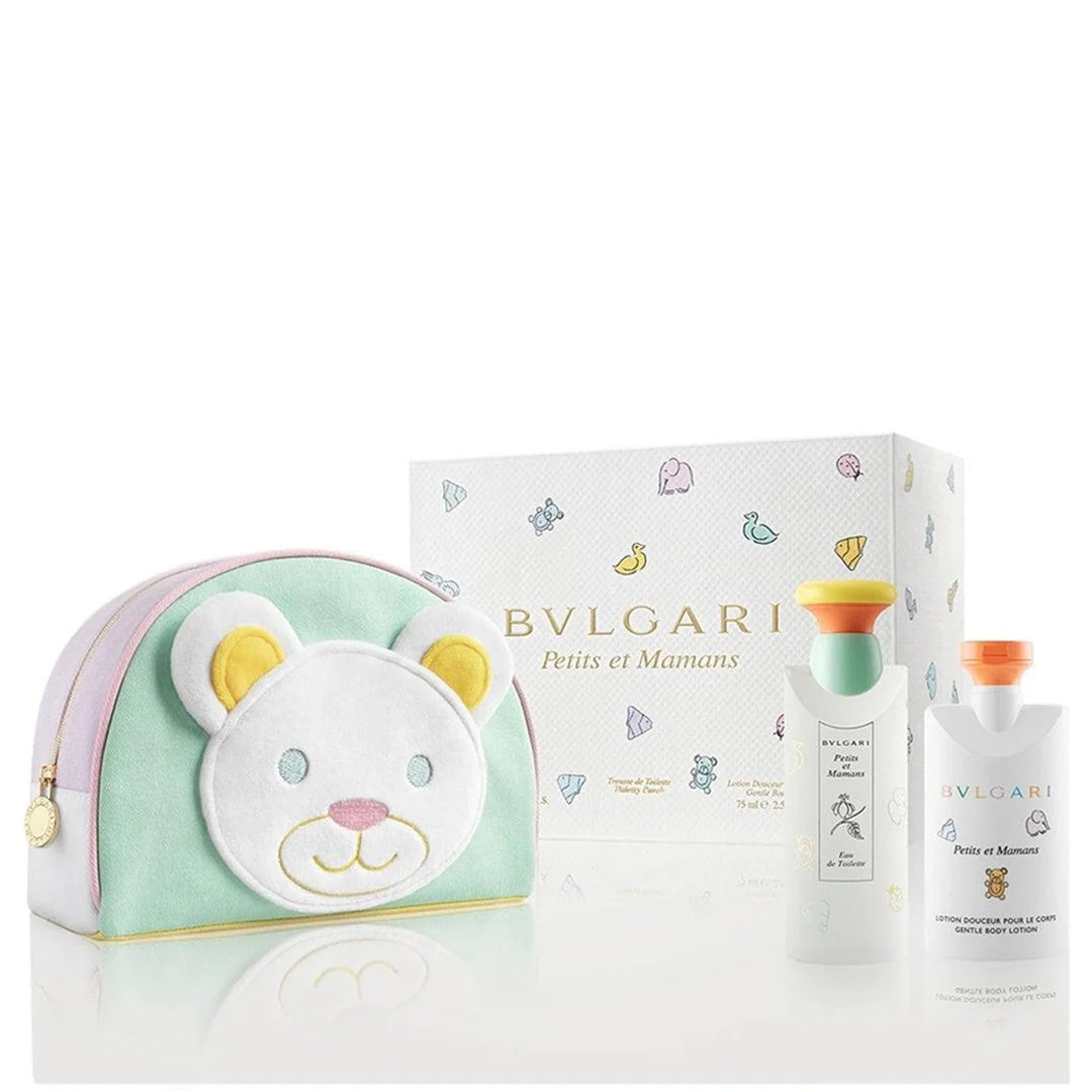 Bvlgari Petit Et Maman 3 Piece Eau de Toilette Lotion & Pouch Set