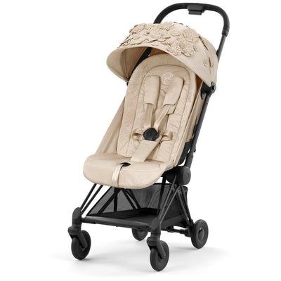 Cybex COYA Compact Stroller - Simply Flowers Beige / Matte Black