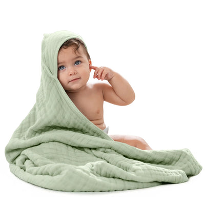 Comfy Cubs Baby Hooded Towels 2 Pack - Sage