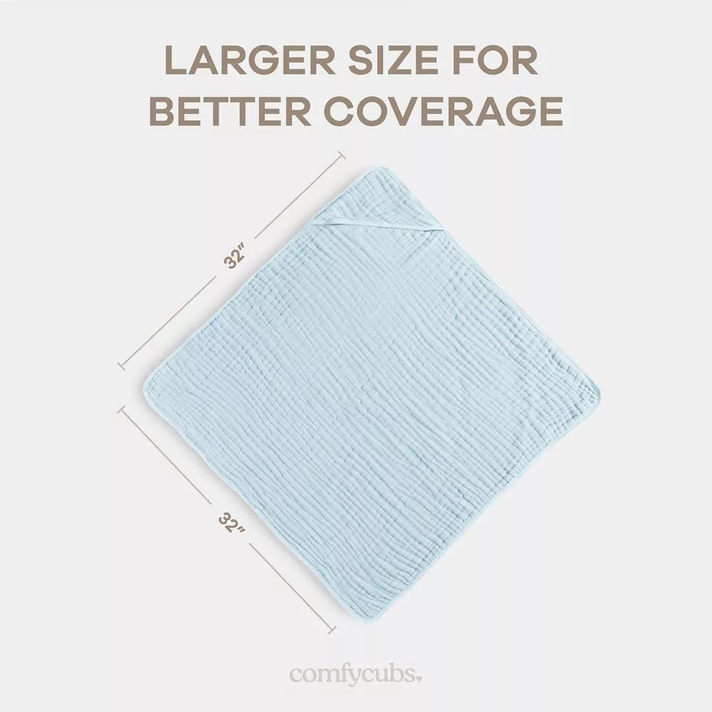 Comfy Cubs Hooded Baby Towels 1 Pack - Sky Blue