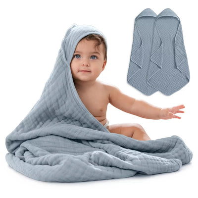 Comfy Cubs Baby Hooded Towels 2 Pack - Pacific Blue