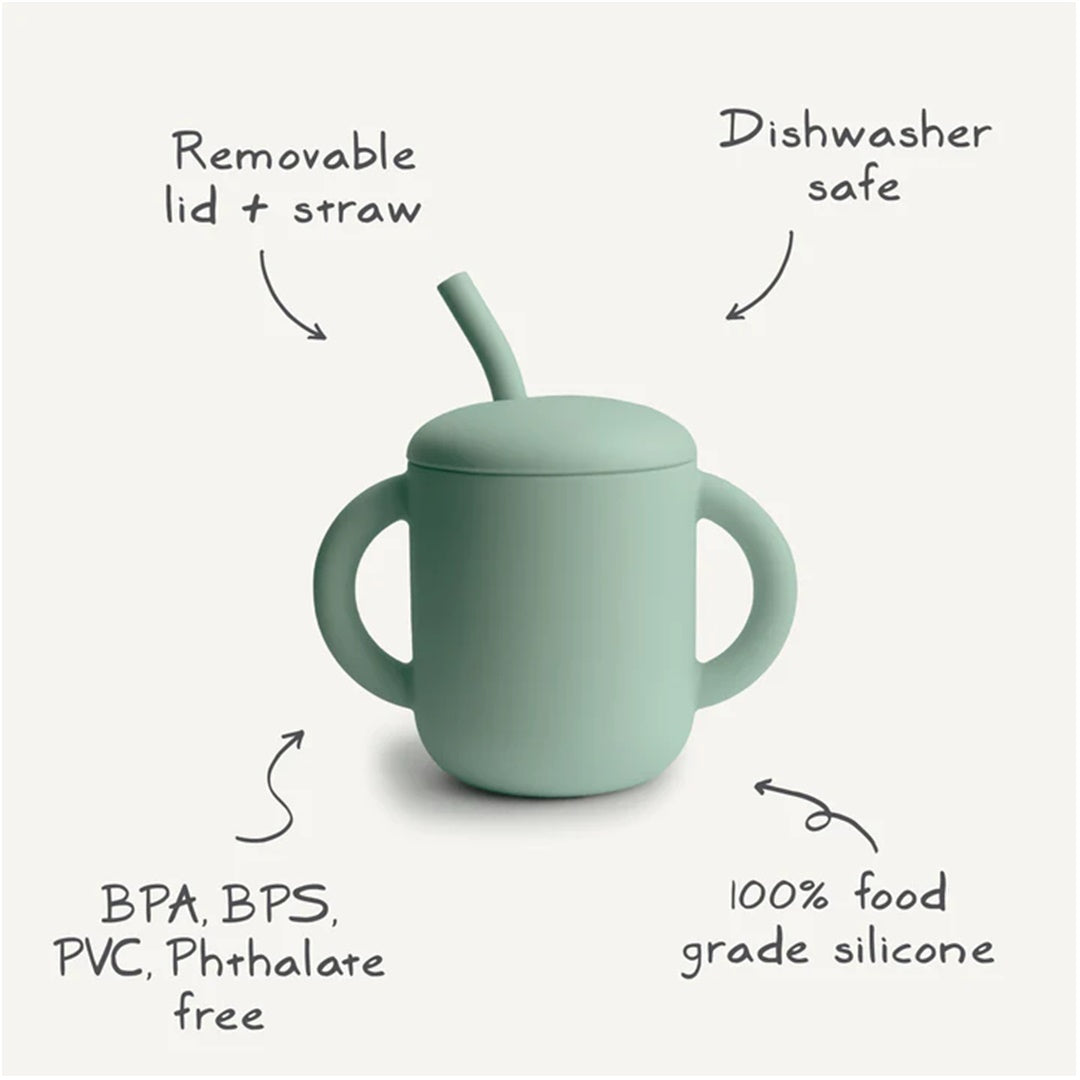 Mushie Silicone Training Cup + Straw Ivory