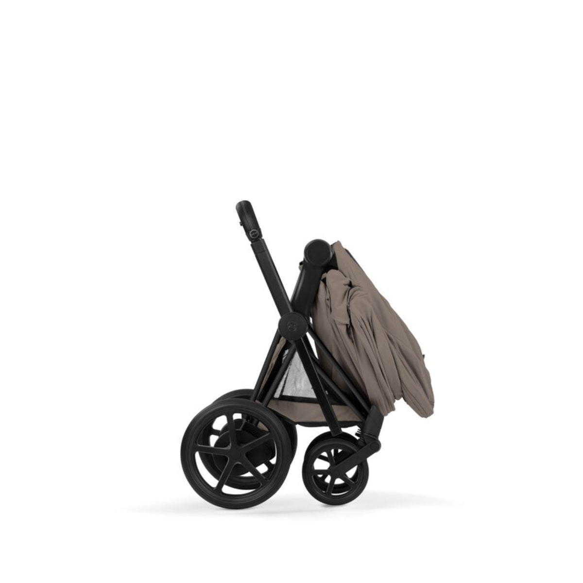 Cybex E-Priam Stroller - Comfort Collection Matte Black Frame/Coconut Brown Lux Seat