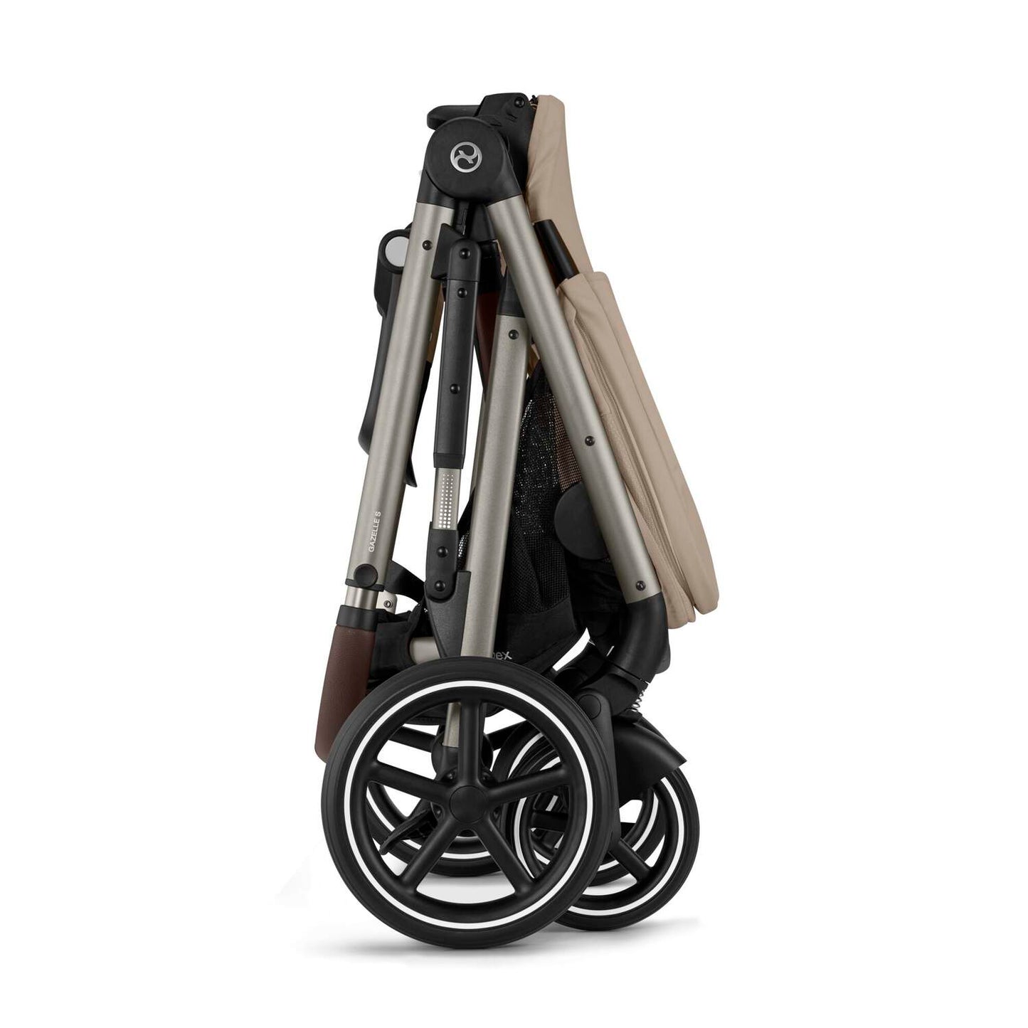 Cybex Gazelle S Single-to-Double Stroller - Taupe Frame / Almond Beige