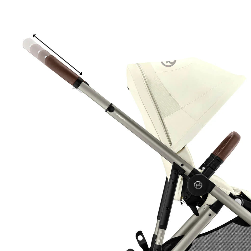 Cybex Gazelle S 2 Stroller - Taupe Frame/Seashell Beige Seat - Luna Baby Store Miami