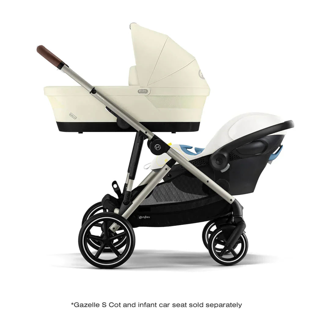 Cybex Gazelle S 2 Stroller - Taupe Frame/Seashell Beige Seat - Luna Baby Store Miami