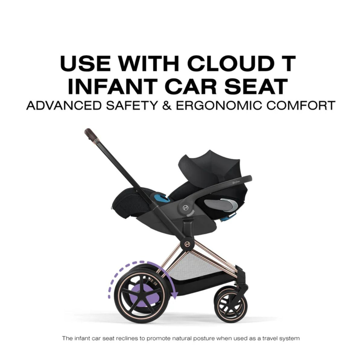 Cybex E-Priam Stroller - Matte Black Frame/Cozy Beige Lux Seat