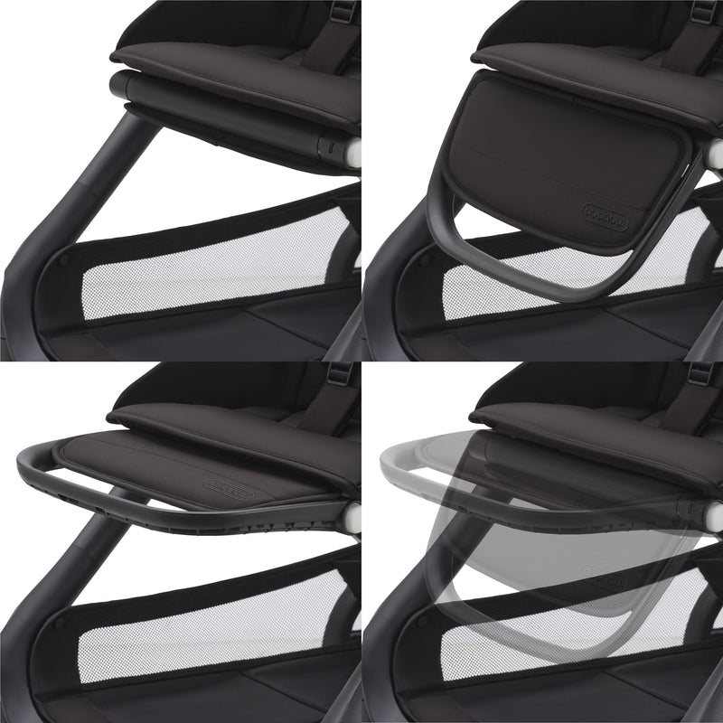 Dragonfly Bassinet And Seat Stroller - Black/Grey Melange/Canopy Grey Melange