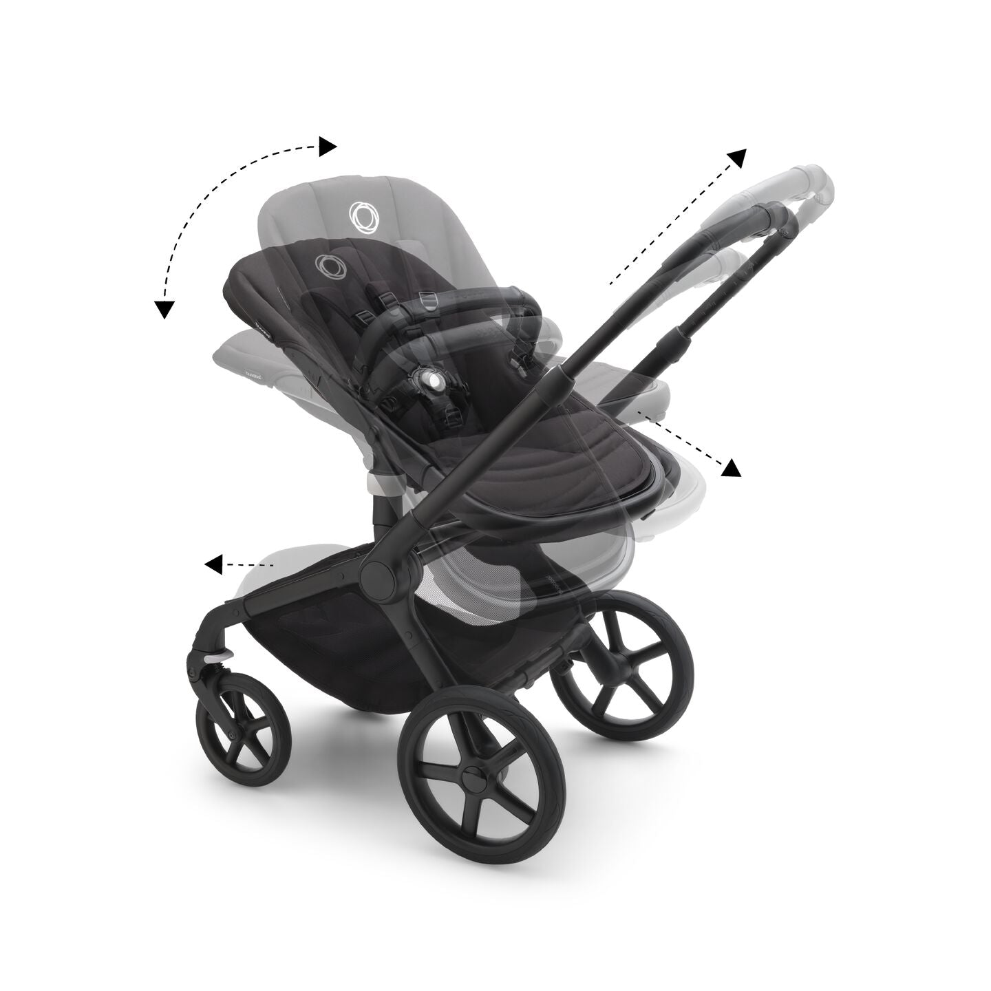 Bugaboo Fox 5 Bassinet & Seat Stroller - Black Chassis - Astro Purple/Black - Luna Baby Store Miami