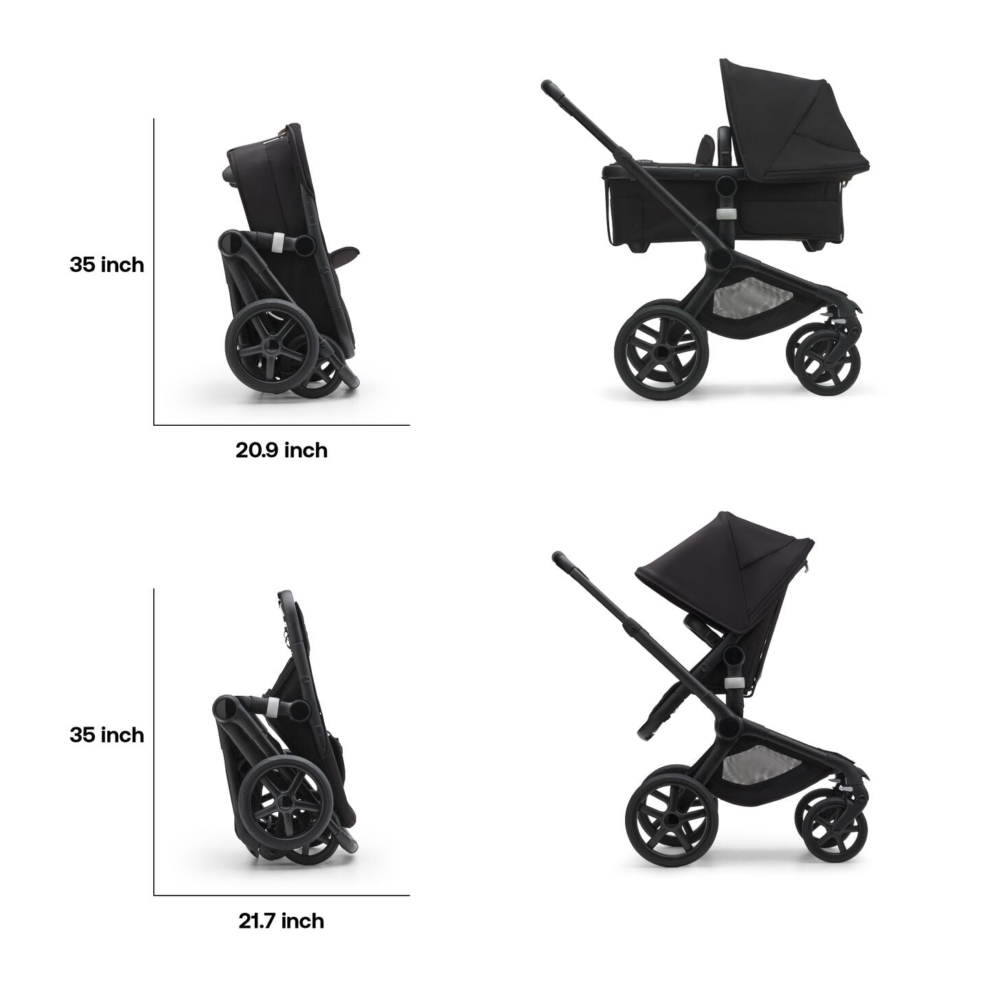 Bugaboo Fox 5 Bassinet & Seat Stroller - Black Chassis - Astro Purple/Black - Luna Baby Store Miami