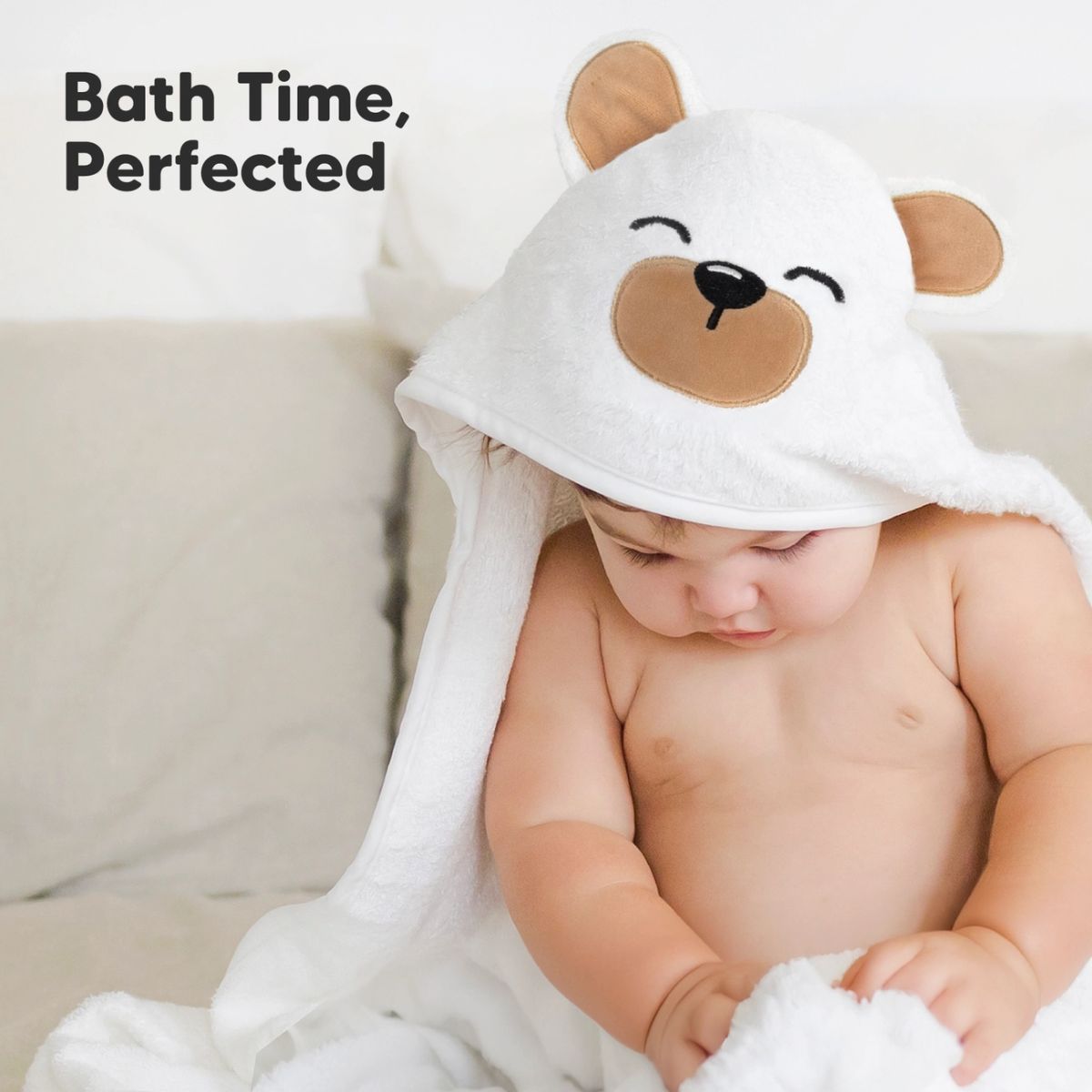 KeaBabies Cuddle Baby Hooded Towel Regular - Grizzly