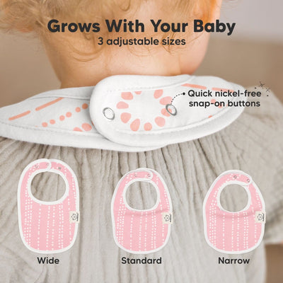 KeaBabies Organic Drool Bibs 8-Pack for Teething Babies 0-24M - Sweet Charm