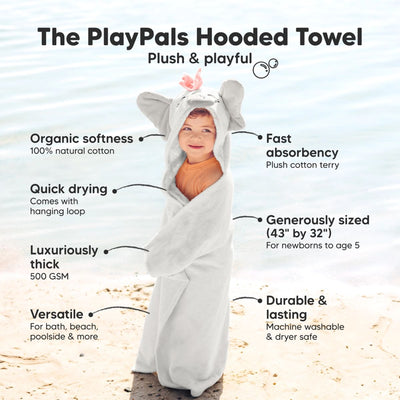 KeaBabies PlayPals Baby Hooded Towel - Ella