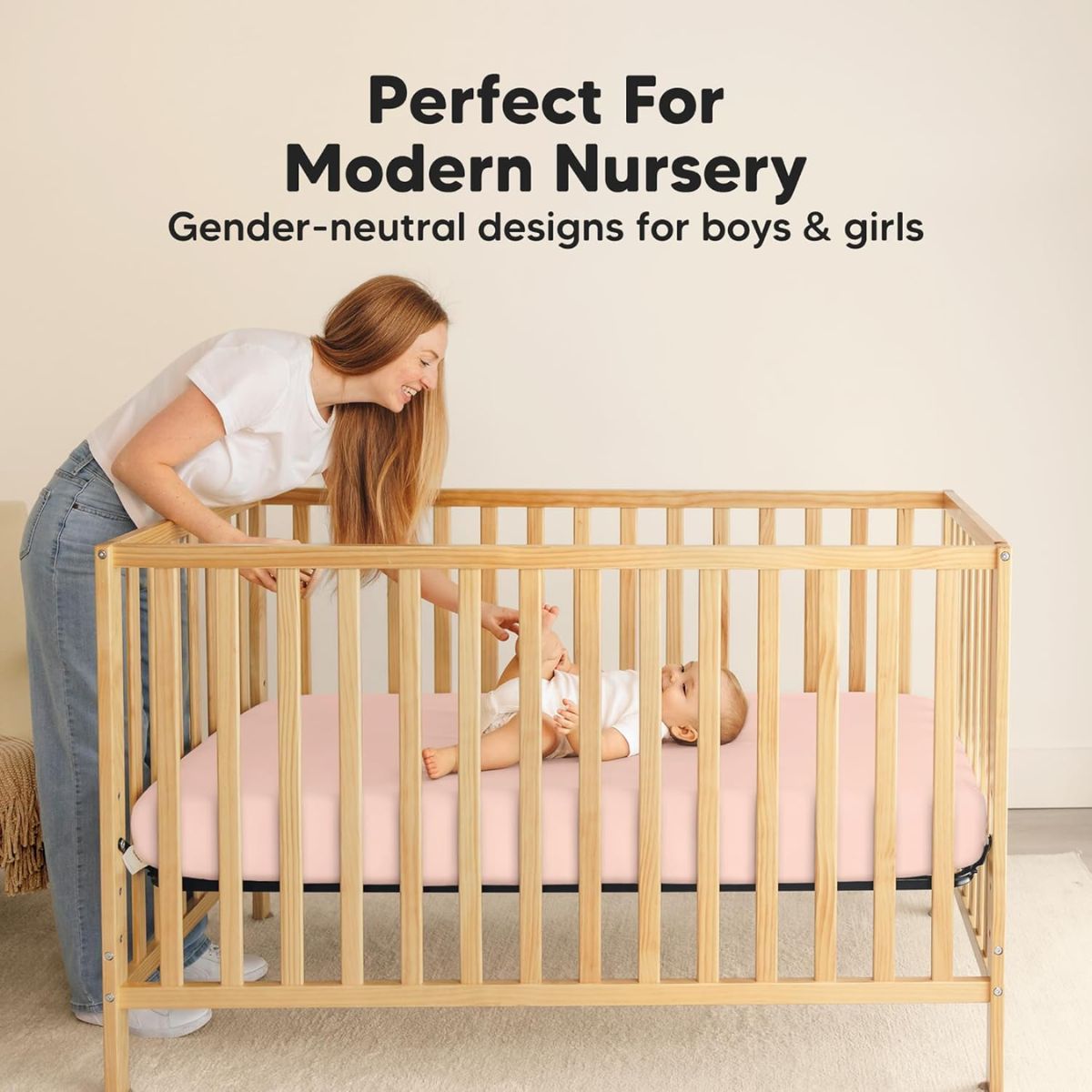 Keababies 2pk Waterproof Crib Sheets Baby Mattress Protector+ - Cameo