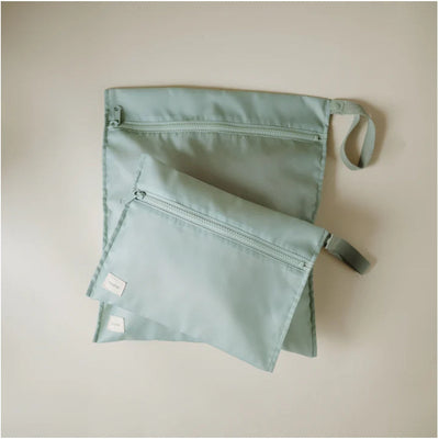 Mushie Water Resistant Wet Bag Roman Green