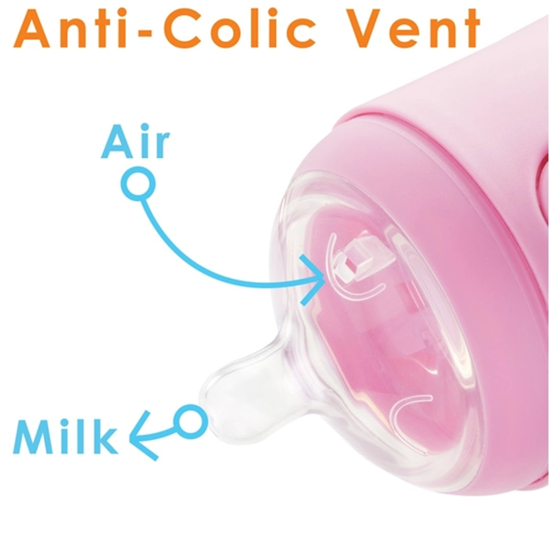 Popyum - 2Pk Anti-Colic Formula Making Baby Bottle 5 Oz, Pastel Purple