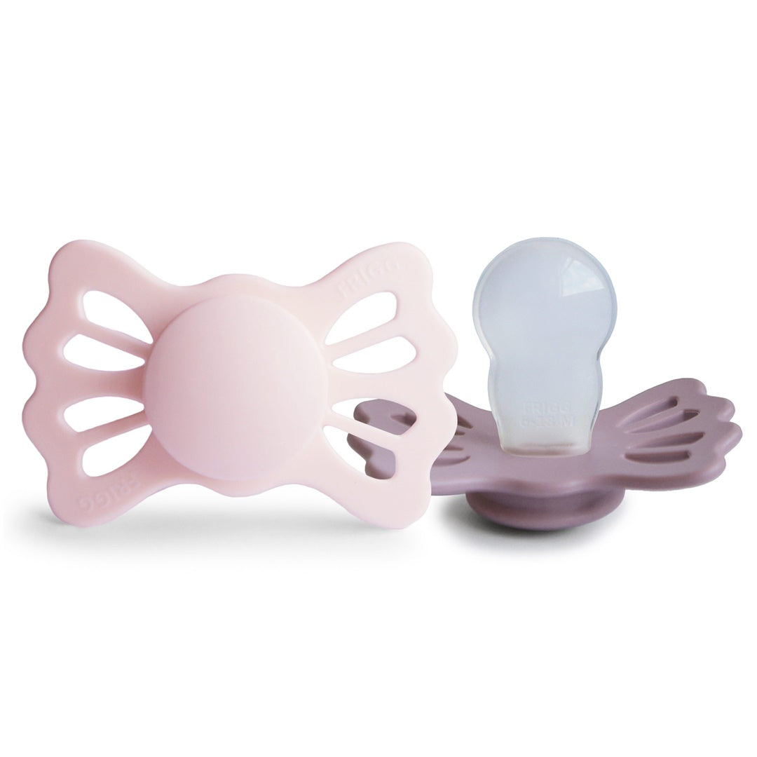 Mushie FRIGG Lucky Symmetrical Pacifier set (6-18M) - White Lilac/Twil Luna Baby Store Miami Mushie FRIGG Lucky Symmetrical Pacifier set (6-18M) - White Lilac/Twil Luna Baby Store Miami