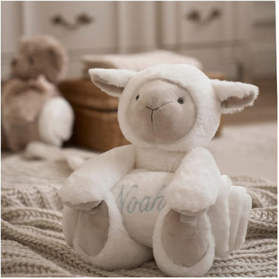 Elegant Baby Lamb Bedtime Huggie Plush Toy with Blanket