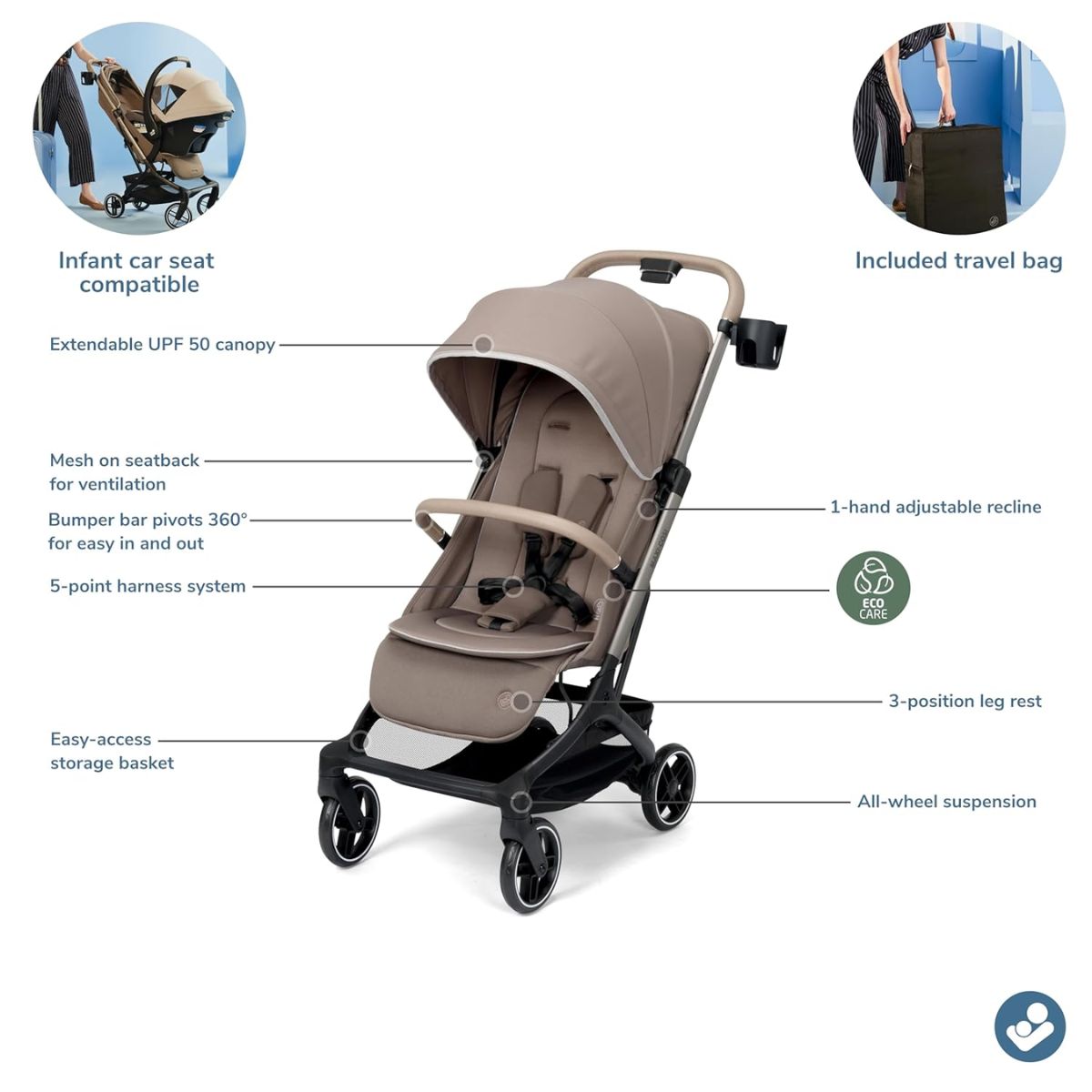 Maxi Cosi Oxford Cabin Travel Stroller - Truffle