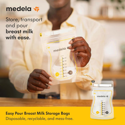 Medela Easy Pour Breast Milk Storage Bags - 100 Count/7oz