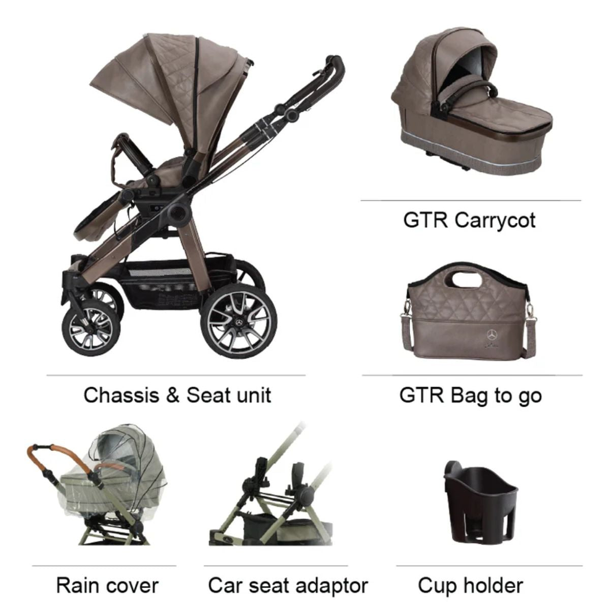 Mercedes-Benz Avantgarde GTX Stroller Full Set - Truffle