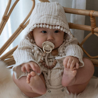 Mushie FRIGG Daisy Natural Rubber Pacifier 2 Pack - Willow/Croissant