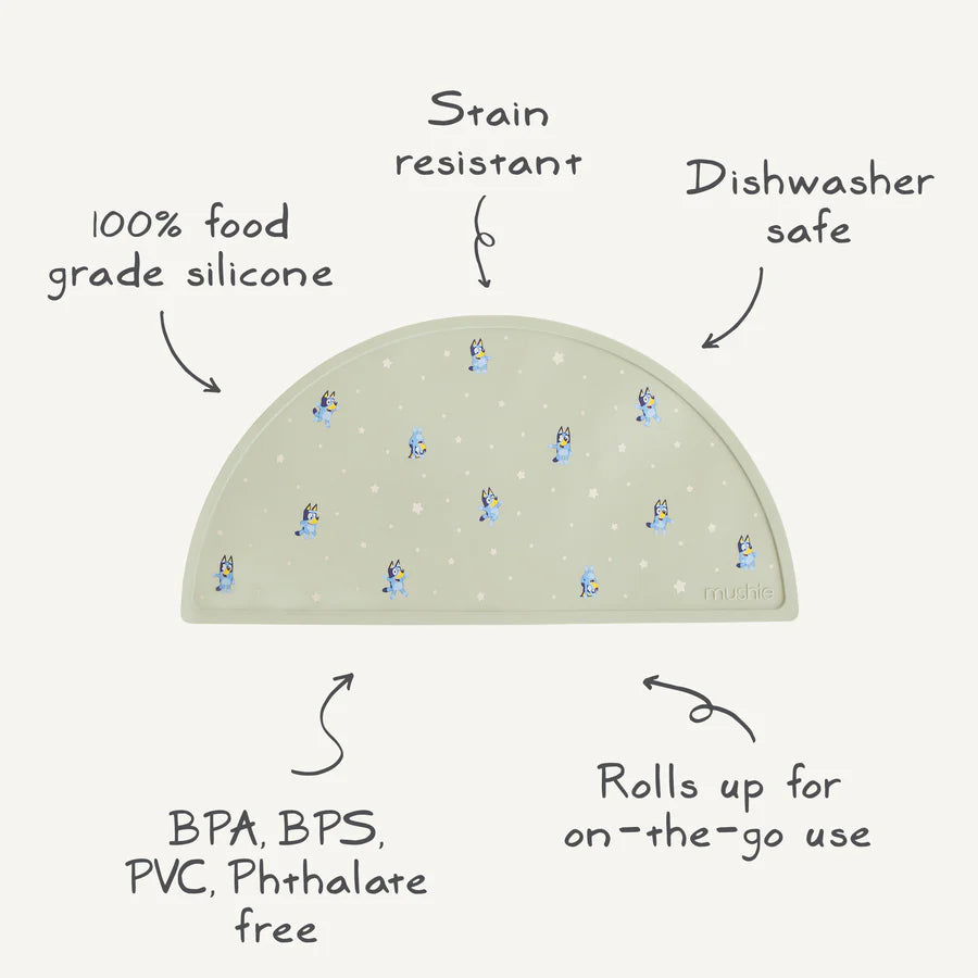 Mushie Silicone Placemat Ivory Bluey