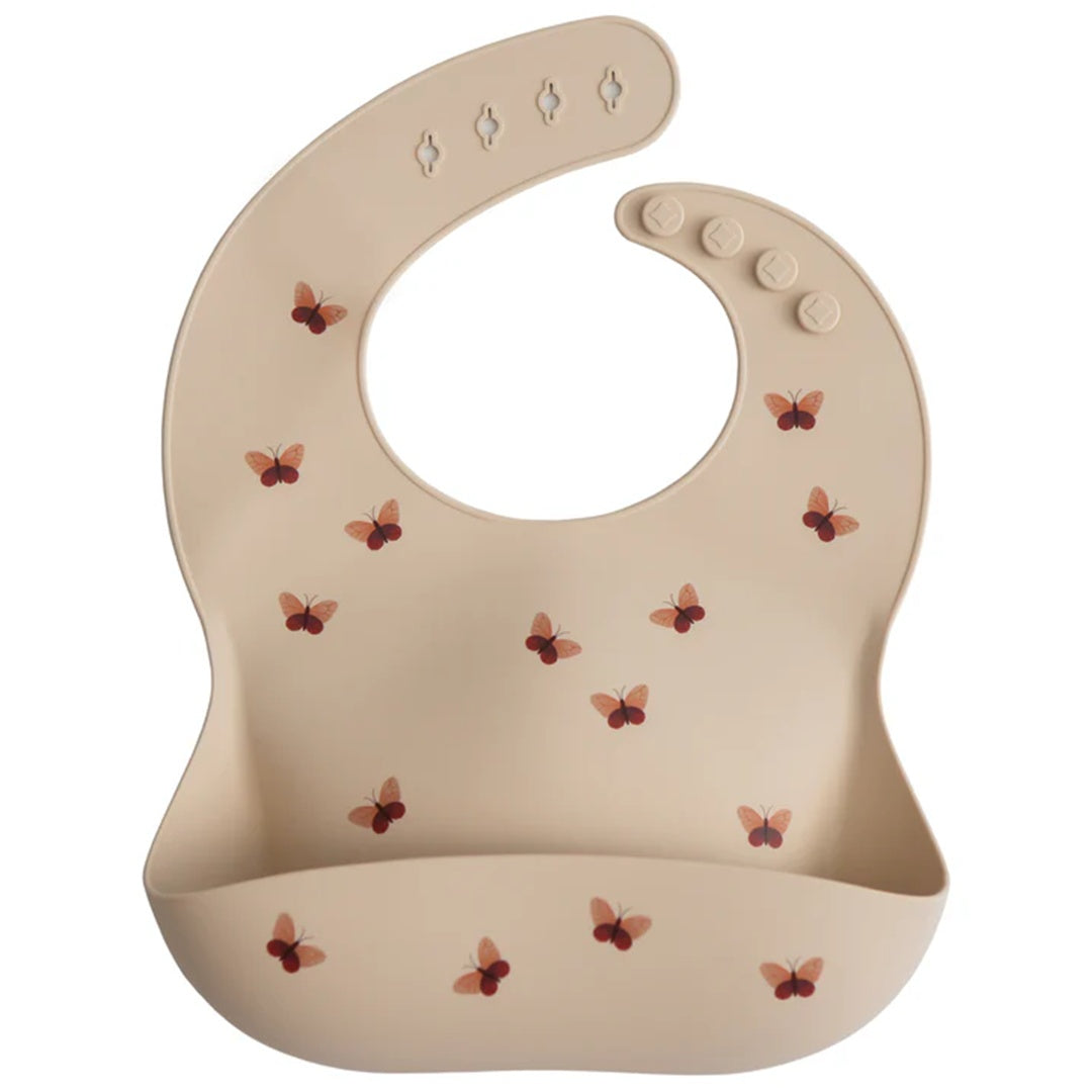 Mushie Silicone Baby Bib - Butterflies