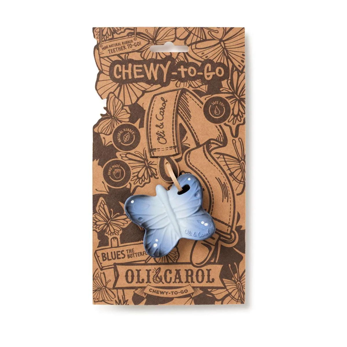 Olí & Carol Mini Teether - Blue The Butterfly
