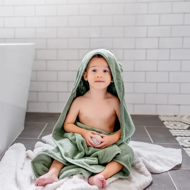 Organic Cotton Hooded Towel For Babies and Toddlers - Green