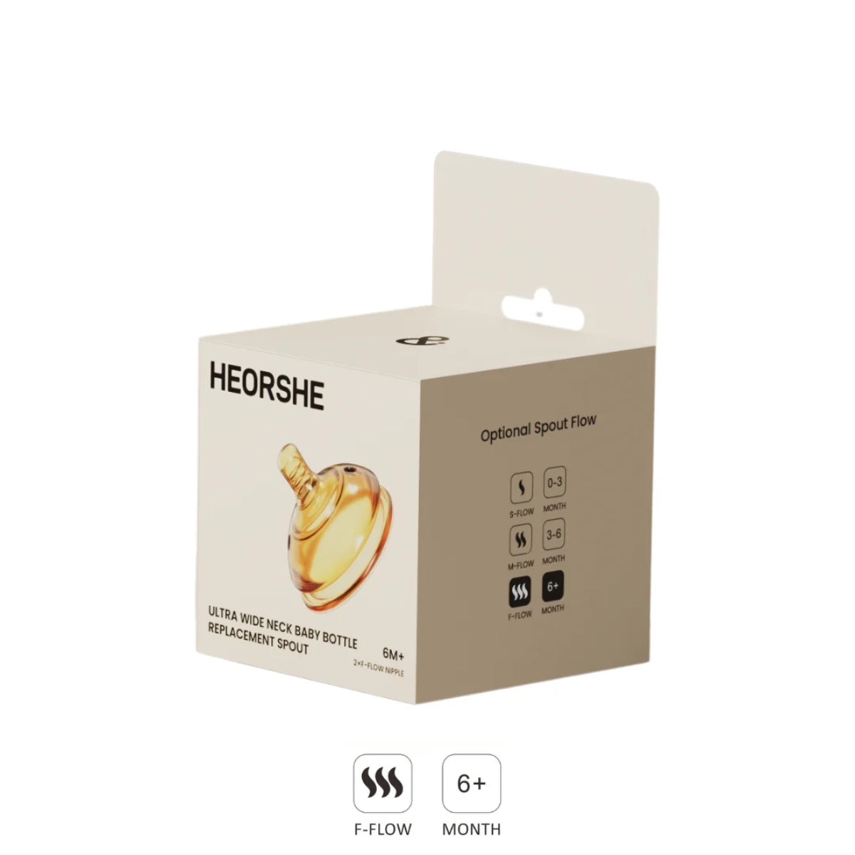 HEORSHE Baby Bottle Replecement Nipple (6M+) F-flow