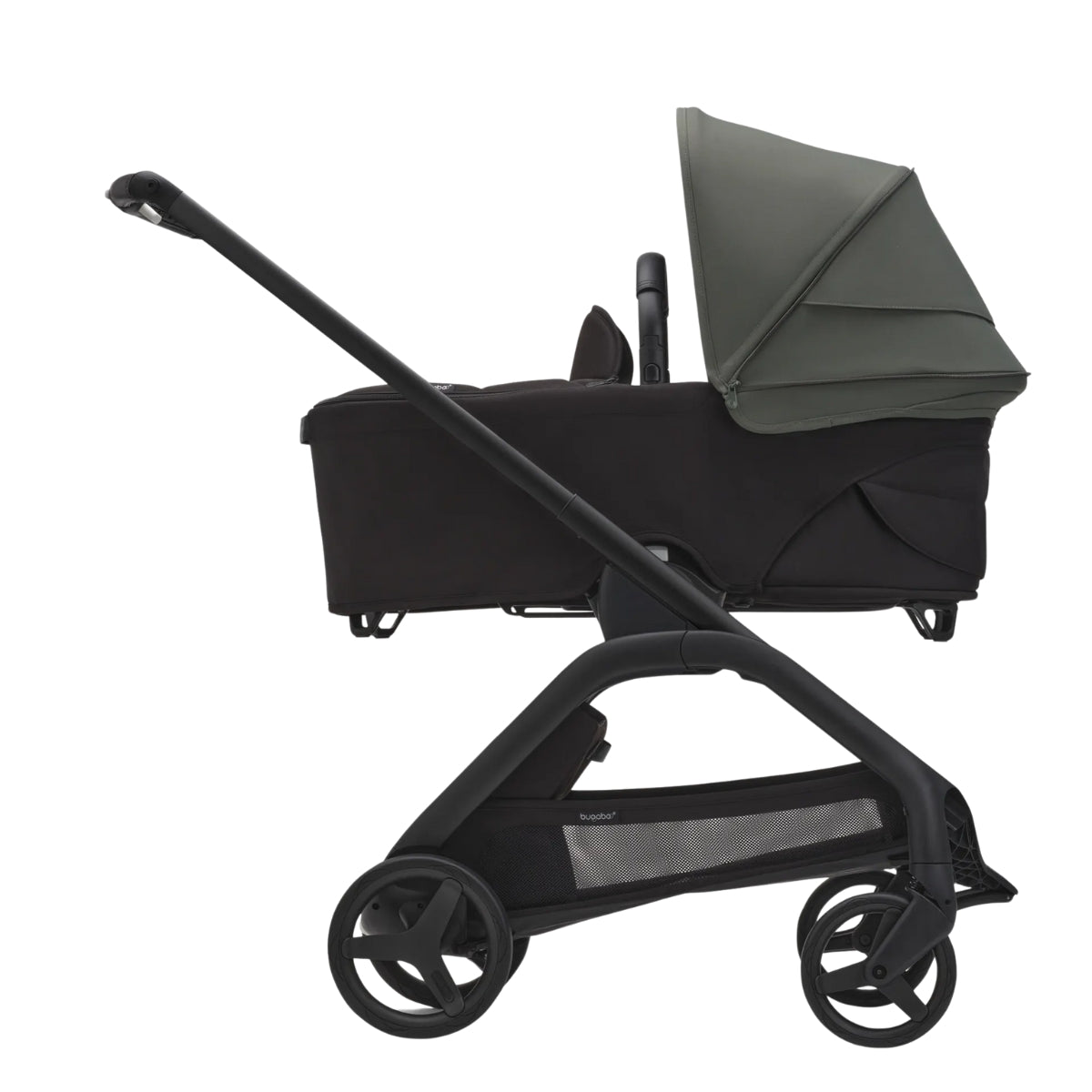 Bugaboo Dragonfly Bassinet And Seat Stroller - Black/Black/Canopy Forest Green