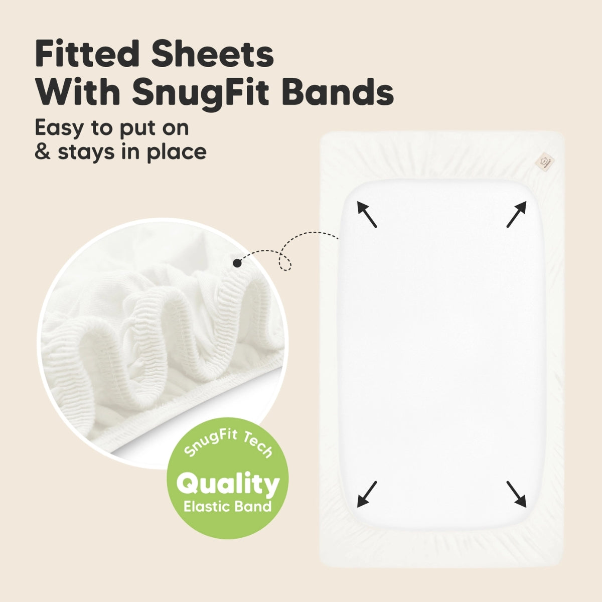 Keababies 2pk Waterproof Crib Sheets Baby Mattress Protector - Soft White