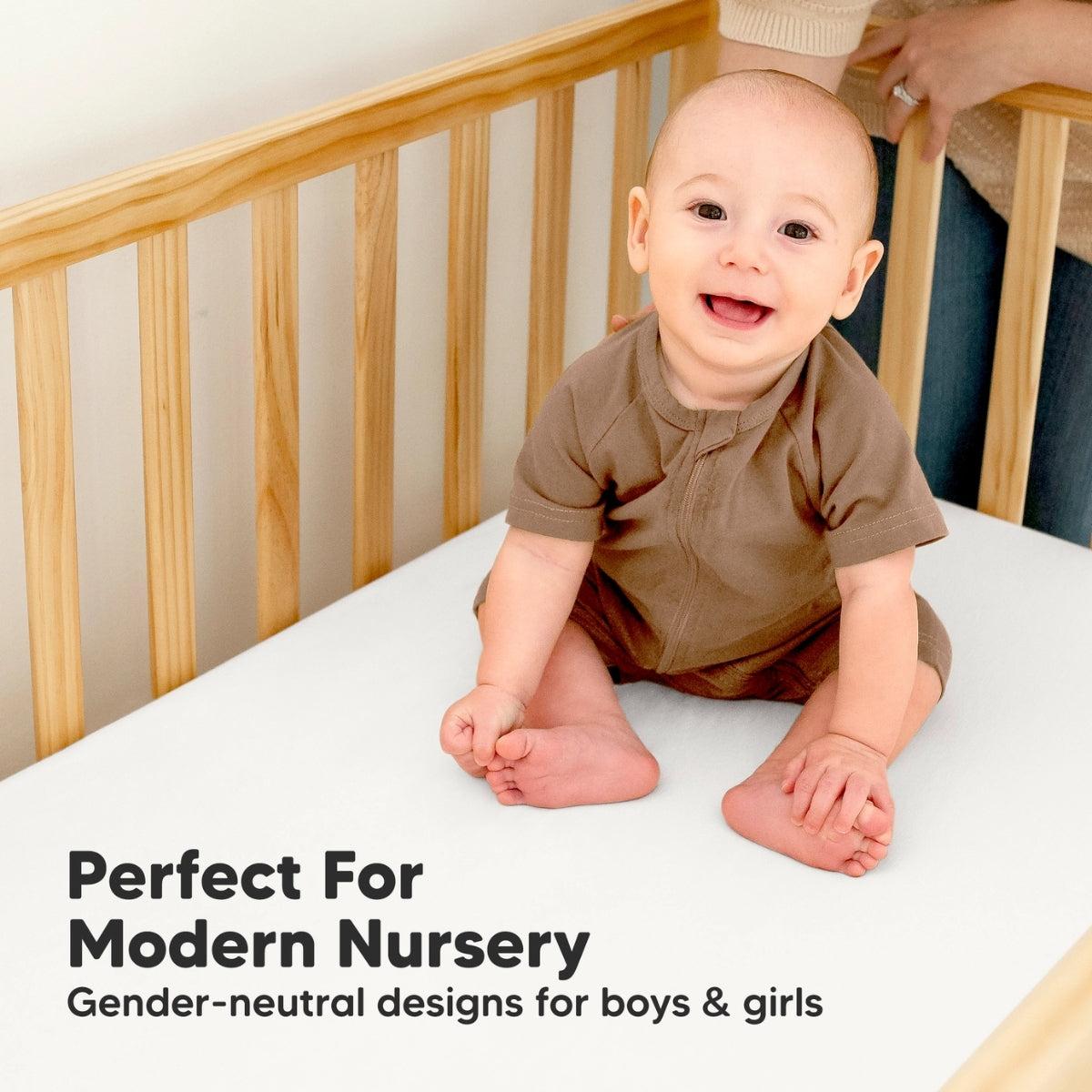 Keababies 2pk Waterproof Crib Sheets Baby Mattress Protector - Soft White