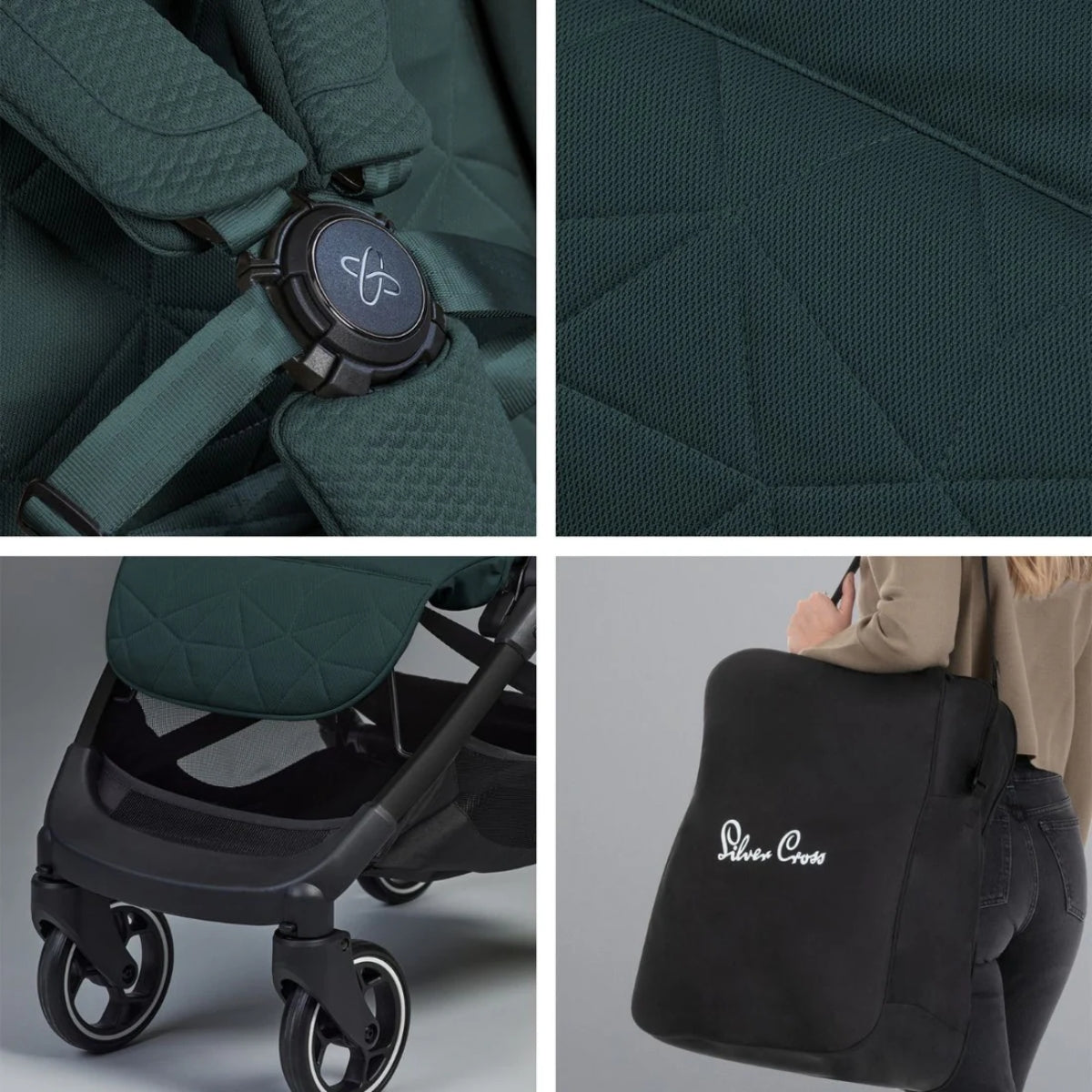 Silver Cross Clic Compact Stroller - Conifer