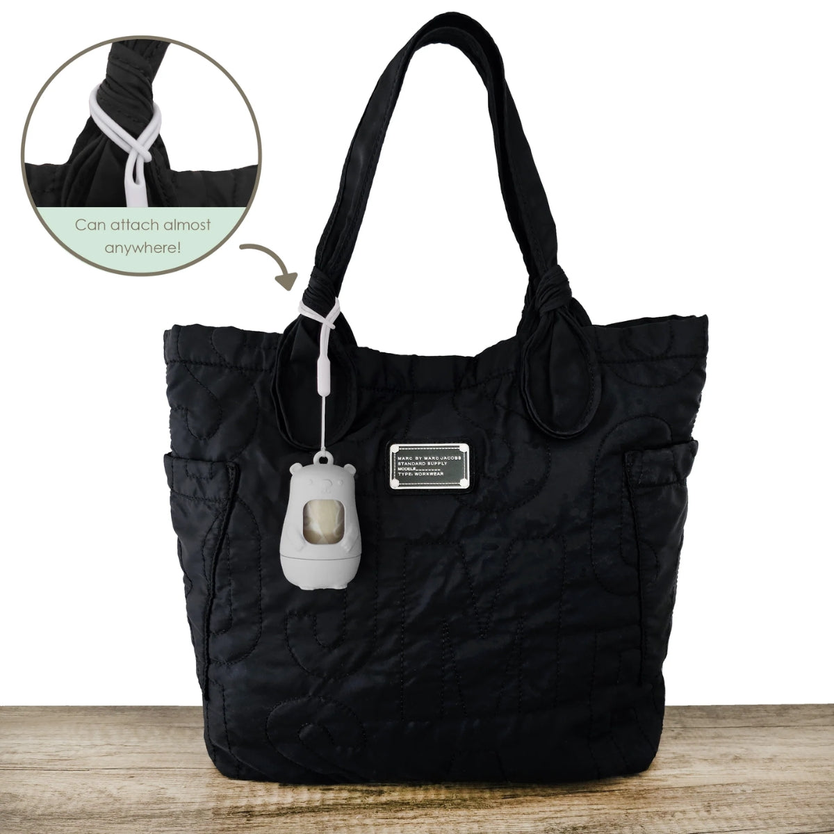 Moodie Teddy Bear Disposable Diaper Bag Dispenser | CLOUDY GREY