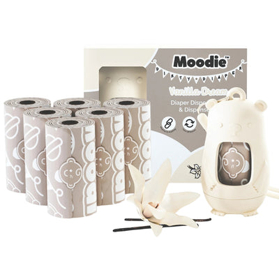 Moodie Teddy Bear Vanilla Dream Dispenser Kit + Disposable Bags