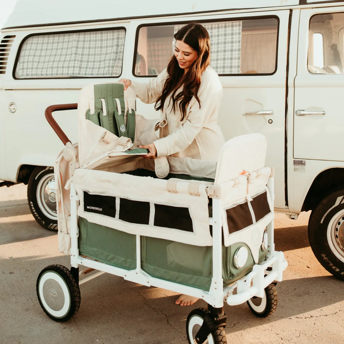Wonderfold VW4 Volkswagen Stroller Wagon in Sage Green
