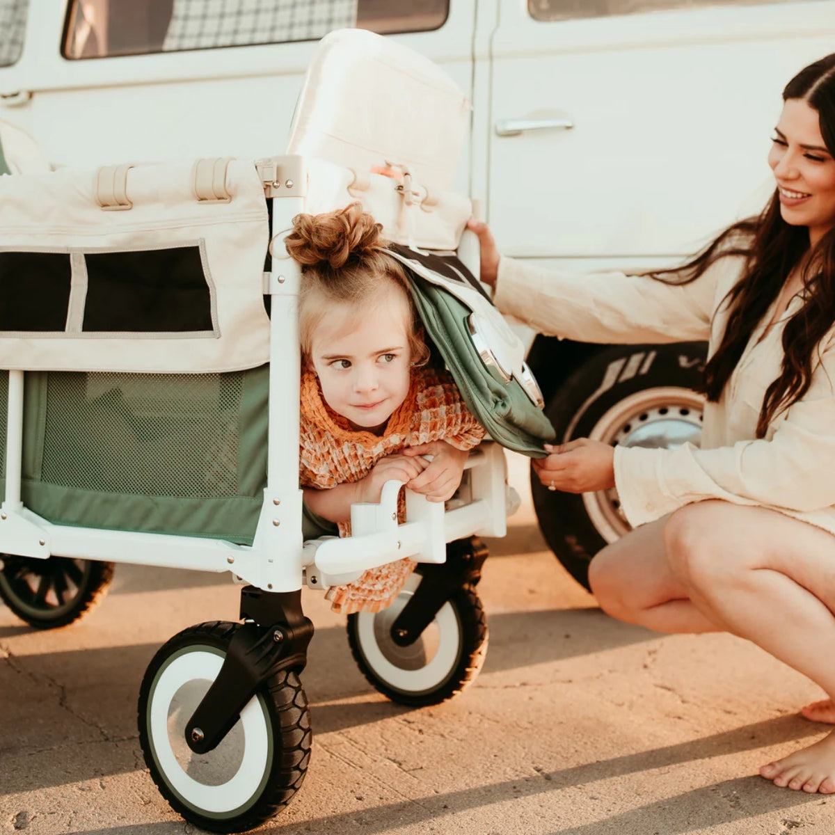 Wonderfold VW4 Volkswagen Stroller Wagon in Sage Green