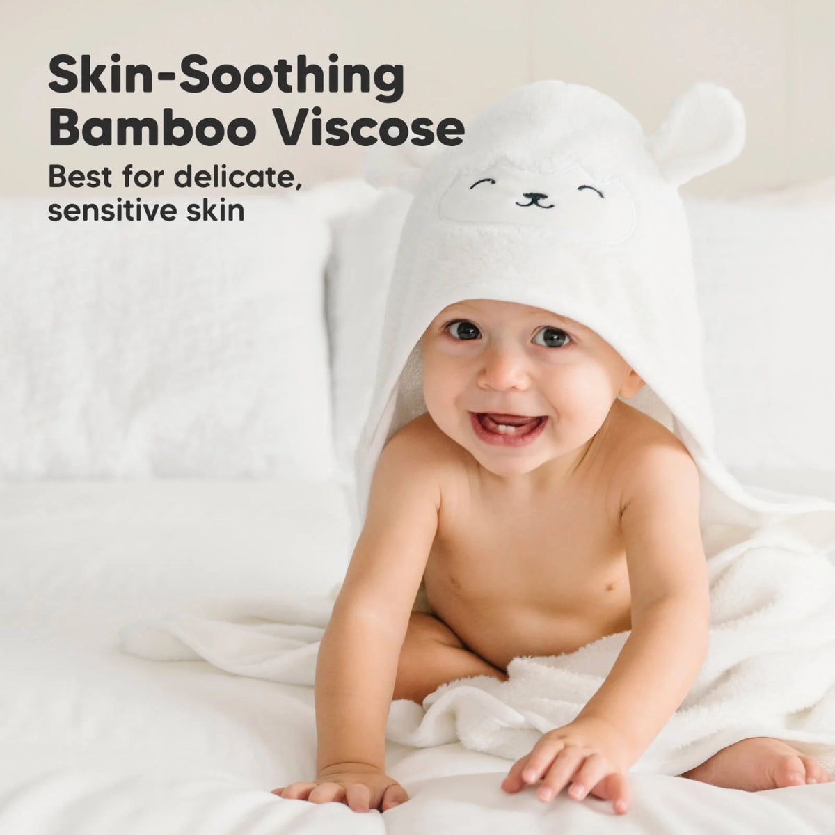Keababies Cuddle Baby Hooded Towel (Lamb)