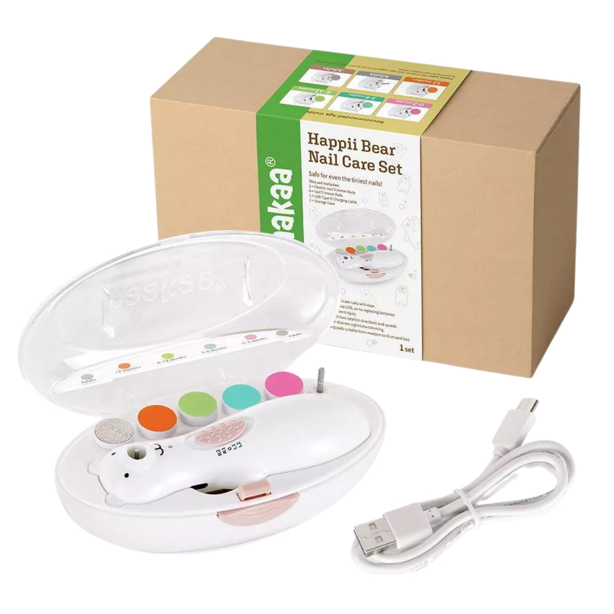 Haakaa Happii Bear Rechargeable Nail Trimmer Set