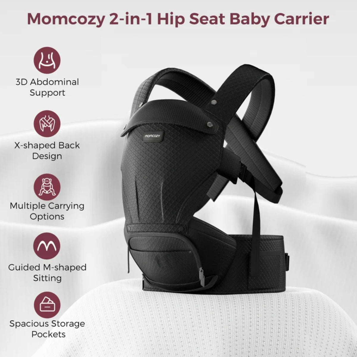 Momcozy Move2Fit Hip Seat Carrier - Black