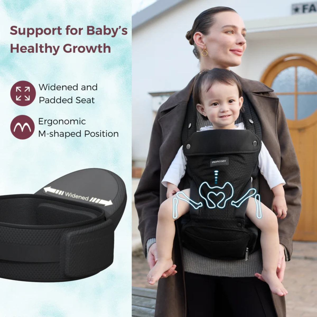 Momcozy Move2Fit Hip Seat Carrier - Black