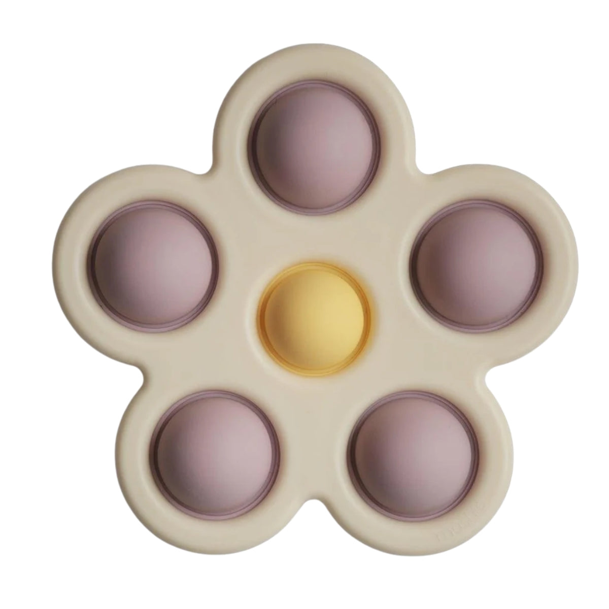 Mushie Flower Press Toy Soft Lilac/ Daffodil/ Ivory