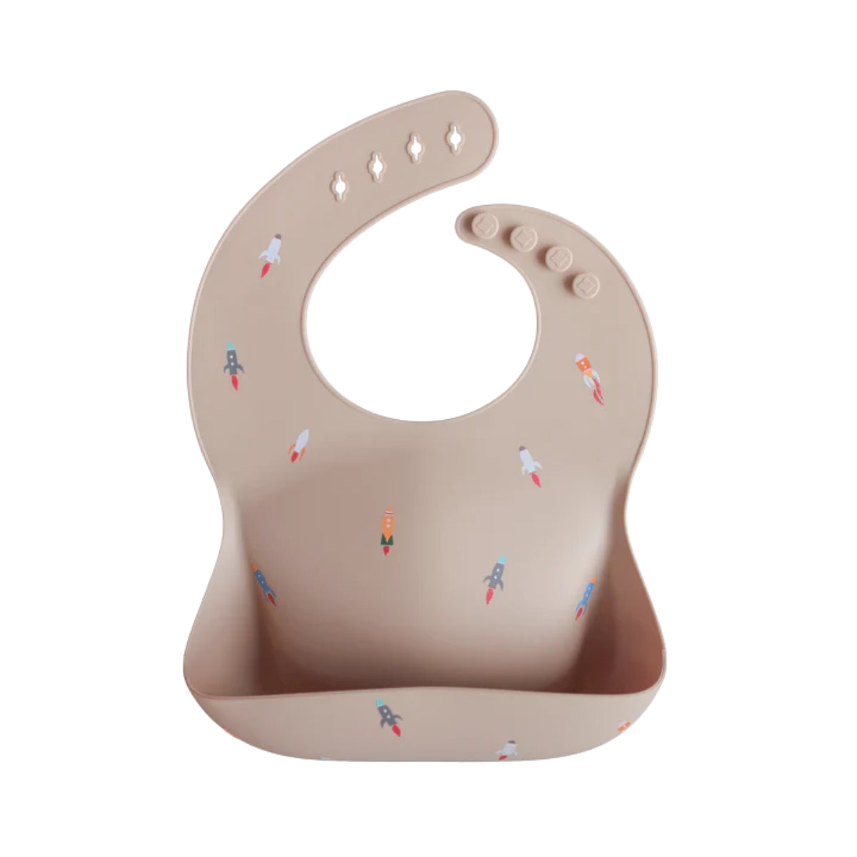 Mushie Silicone Baby Bib - Rocket Ship
