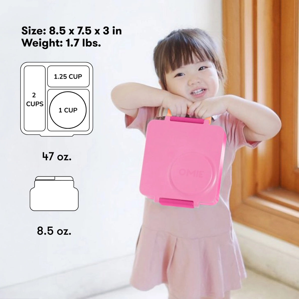 Omiebox Children's Thermal Lunch Box - Pixie Pink