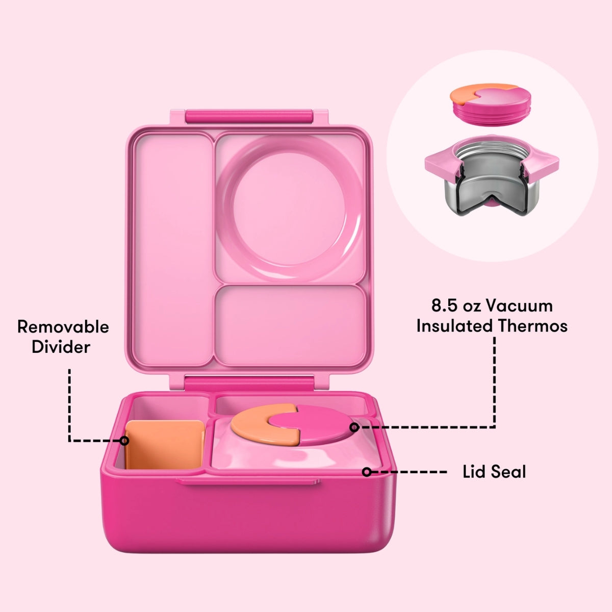 Omiebox Children's Thermal Lunch Box - Pixie Pink