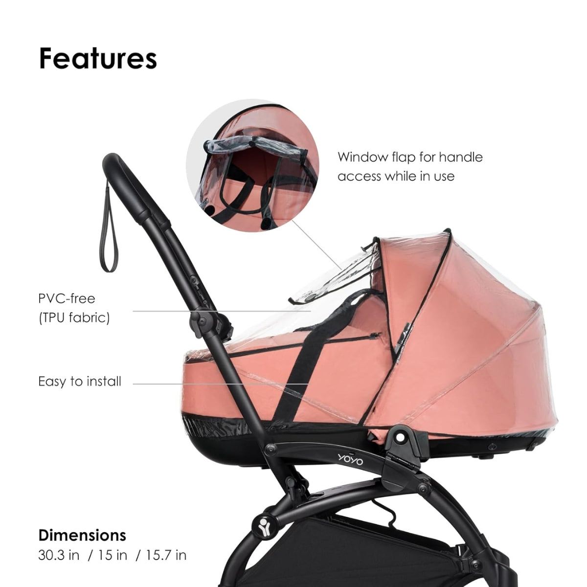 Babyzen YOYO Bassinet Rain Cover